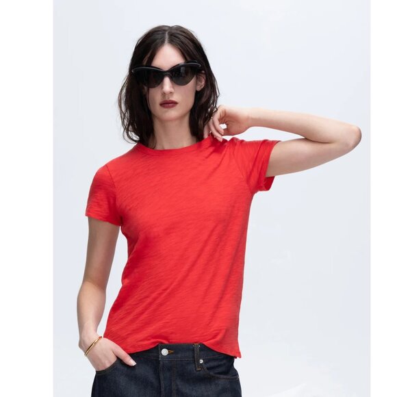 ATM Anthony Thomas Melillo Red Slub Jersey Schoolboy Crew Neck Tee Size L - Picture 1 of 9